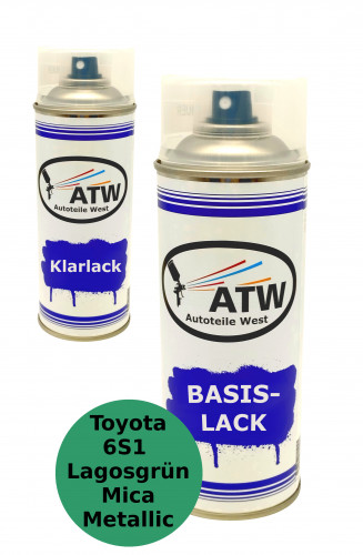 Autolack für Toyota 6S1  Lagosgrün Mica Metallic+400ml Klarlack Set